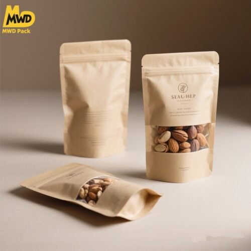 3.jpeg Matte Brown Zipper Stand-Up Kraft Bag